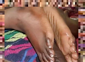 amateur, perempuan-afrika, peranchis, pasangan, kaki, fetish, merangsang-dengan-kaki, jari-kaki