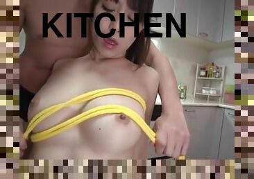 Nanami Hirose gets fucked in the kitchen