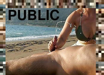 kocaman-huge, mastürbasyon-masturbation, kamu, amatör, üstüneyüzüne-boşalma, anneciğim, mastürbasyon, plaj, birdenbire, bikini