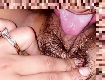 Licking cheating latina wife fat hairy pussy till she orgasms (perfect pussy)