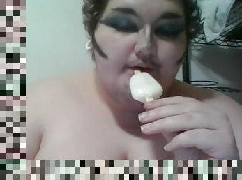 goth eats cum popsicle