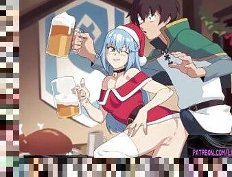 Konosuba Aqua and Satou Kazuma christmas Hentai