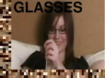 glasses teenie dildo fucking