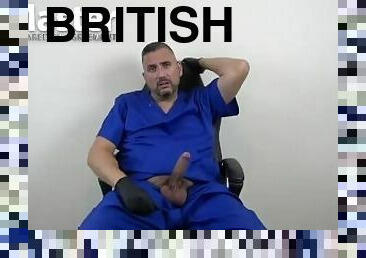 British doctor in scrubs & latex gloves humiliates your small penis & compares his big cock PREVIEW