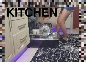 Sexy hot girl is cooking in the kitchen part 34