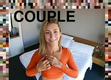 Blonde girl fucked in hotel room - real couple story