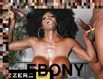 Brazzers - Ebony Mystique Shows Her Fans Her Skin Care Routine & Ends Her Stream With A 3some