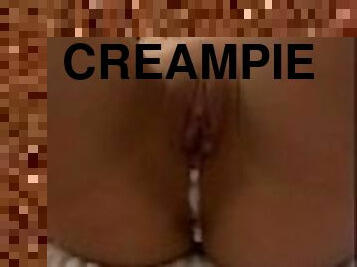 Amazing dripping creampie for Asian gf