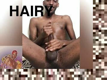 poilue, énorme, masturbation, amateur, ejaculation-sur-le-corps, gay, branlette, black, fétiche, solo