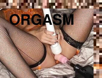 rumpe, onani, orgasme, pussy, amatør, babes, tenåring, strømper-stockings, cum, knulling-fucking