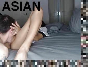 asiatisk, orgasm, fitta-pussy, amatör, brudar, hemmagjord, par, fötter, petit, små-bröst