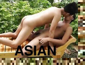 Asian Boys Barebacking Flip Fuck