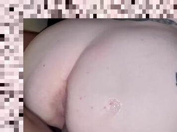 Sylvia takes back shots from huge BBC after cumming on her fat ass