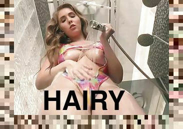 Lena paul gets her curvy body oiled and fucked in a bathroom
