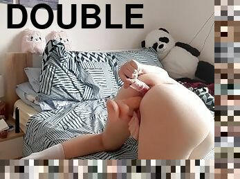 masturbation, orgasm, amatör, anal, brudar, tonåring, leksak, dubbel, rödhårig, dildo