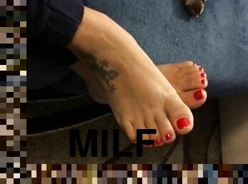 milf, esclave, pieds, fétiche, solo