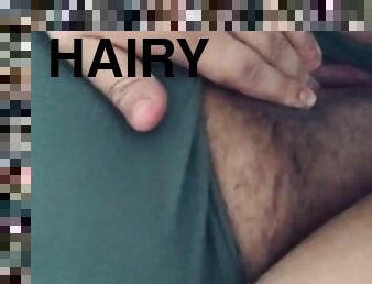 Fingering my fat hairy pussy wishing you were here