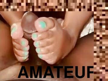 amateur, brésil, pieds, assez, fétiche, branlette-avec-les-pieds, bite, orteils