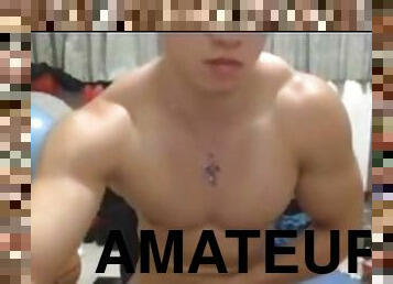 masturbation, amateur, solo, musclé