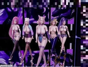 [MMD] K/DA - The Baddest Striptease KDA Ahri Akali Kaisa Evelynn Seraphine 4K 60FPS