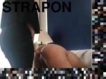 strapon, anal-sex, beule-schuss, immens-glied, schwer, selbst-gefertigt, araber, creampie, herrin, glied