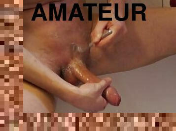 masturbation, amateur, ejaculation-sur-le-corps, secousses, première-fois, solo, rasé