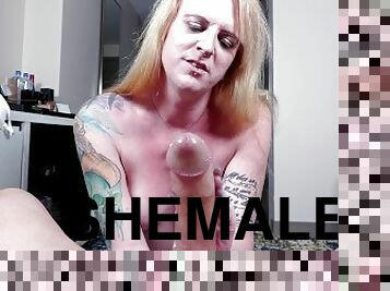 transsexuelle, amateur, anal, hardcore, point-de-vue, blonde, tatouage