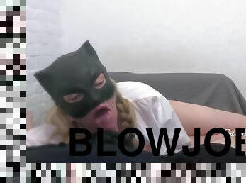 Catwoman Smokes While Doing Hot Blowjob And Drinking Whiskey With Batmans Cum Pov Smoking Swallow