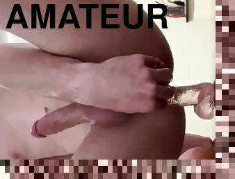 amatør, udløsning, teenager, bøsse, spiller, sperm, snæver, ridning, dildo, fetish