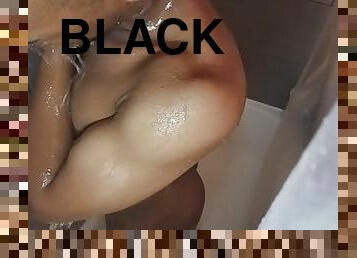 cul, baignade, masturbation, amateur, ébène, énorme-bite, jouet, black, pieds, fétiche