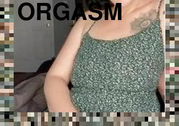 onani, orgasme, fisse-pussy, sprøjte, amatør, legetøj, dildo, pæn, solo