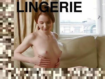 masturbation, babes, ados, rousse, première-fois, européenne, euro, lingerie, adorable, parfait