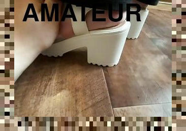 russe, amateur, massage, pieds