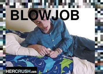 Brother Crush - Max Ferro and Josh Hunter jerk off together to see whose dick is bigger