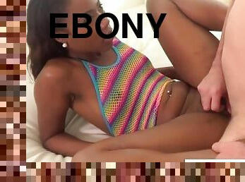 Young Ebony Babe Wants A Vanilla Swirl So Bad