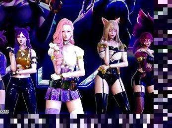 [MMD] BlackPink - PlayingWithFire Kpop Striptease Ahri Akali Kaisa Evelynn Seraphine KDA