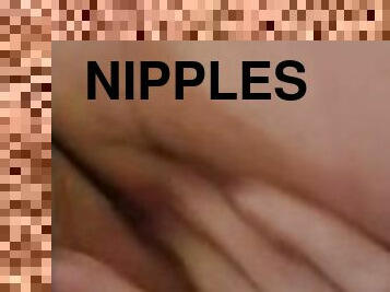 Masturbating licking nipples