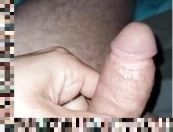 Solo jerk with precum