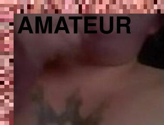 amateur, belle-femme-ronde, point-de-vue, chevauchement, solo, fumer