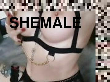 Big dick shemale see thru bulge