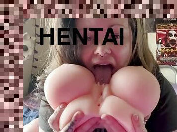 groß-titten, papa, masturbieren, orgamus, muschi, spielzeug, fingerspiele, doppelklicken, gesichtspunkt, hentai