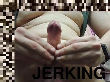 masturbation, gay, branlette, joufflue, secousses, serrée, solo, bite