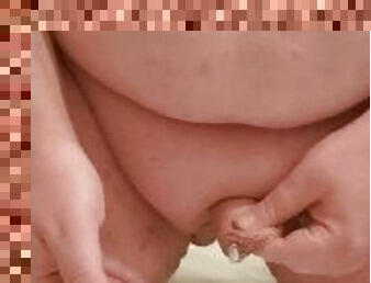 Chubby rub small dick like a big clit