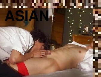 Yaoi Asian twink couple morning fuck before class