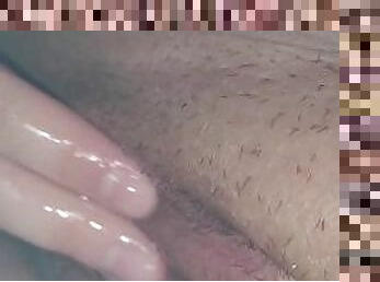 Squirting all over his hand