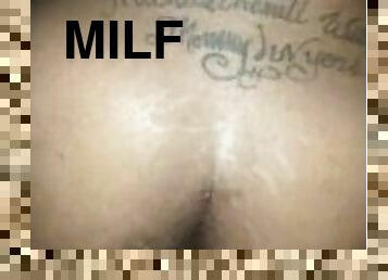 cul, amateur, anal, ébène, énorme-bite, milf, double, humide, tatouage, bite