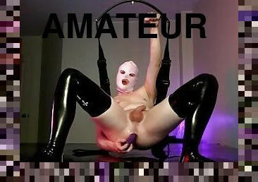 masturbation, amatör, anal, cumshot, strumpor, fetisch, latex, ensam