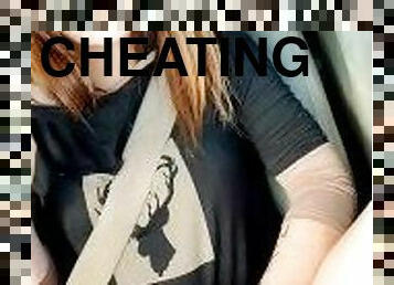 Cheating HOT boss Smoking and playing with pussy while in car.