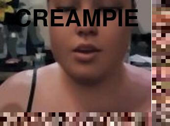 The beginning of a creampie finish
