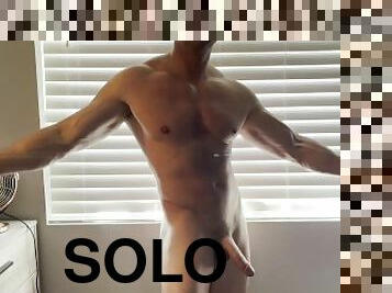 gay, solo, musclé, blanc, bite